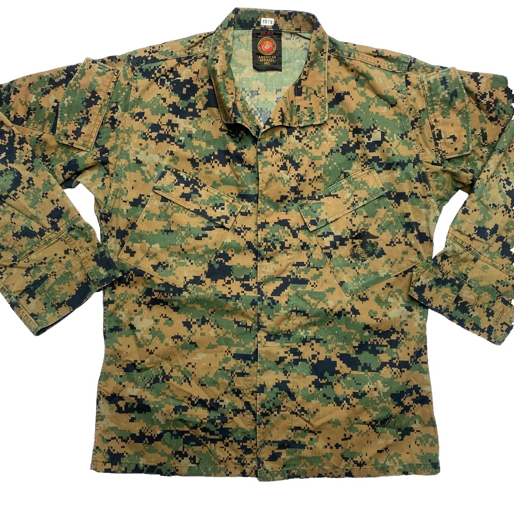 USMC American Apparel Inc Jacket Mens S Reg Brown US Marine Marpat Digital Camo